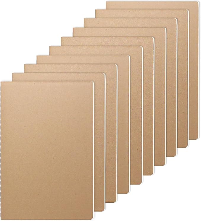 LIONSOUL Bulk A5 Journal Notebook, Kraft Cover 80 Pages Lined Paper Journal by LIONSOULDISCOUNT
