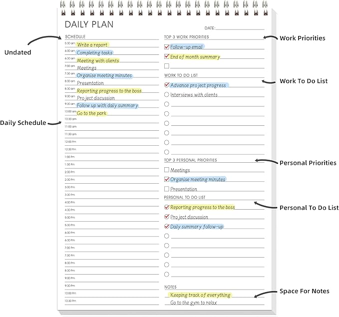 To Do List Notepad Half-Hour Hourly Schedules - Image 2