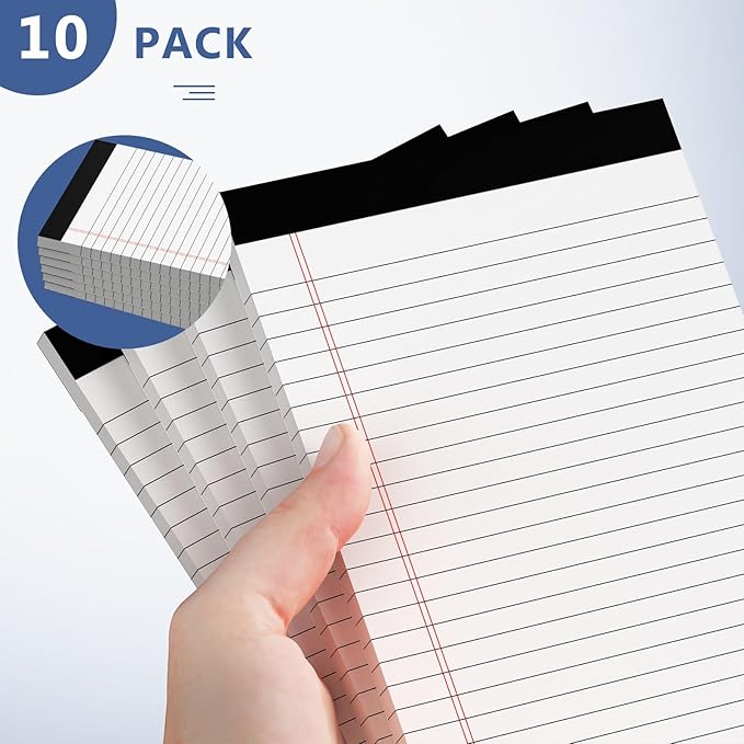 10 Pack of Legal Pad Writing Pads 5" x 8" Notepad 80gsm Recycled Paper Small - Image 5