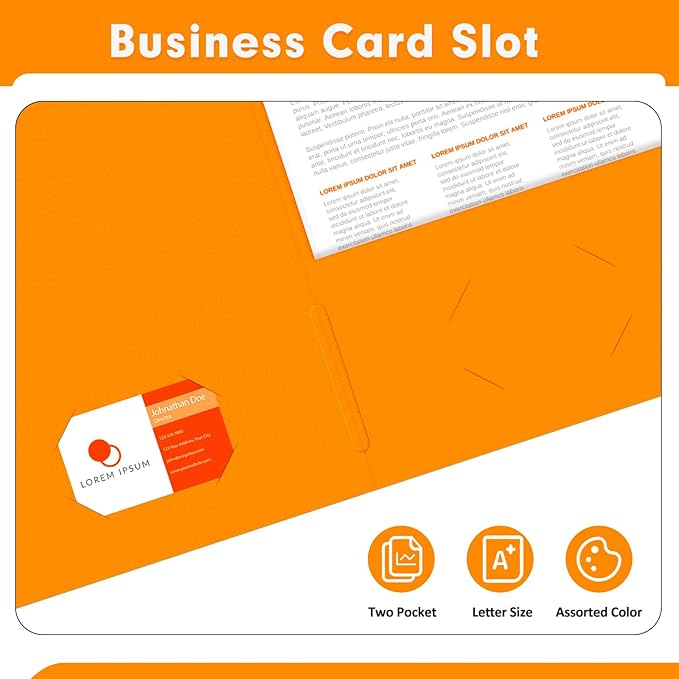 Two Pocket Folders, PANDRI 30 Pack 2 Pocket Folders, Letter Size Paper File - Image 5