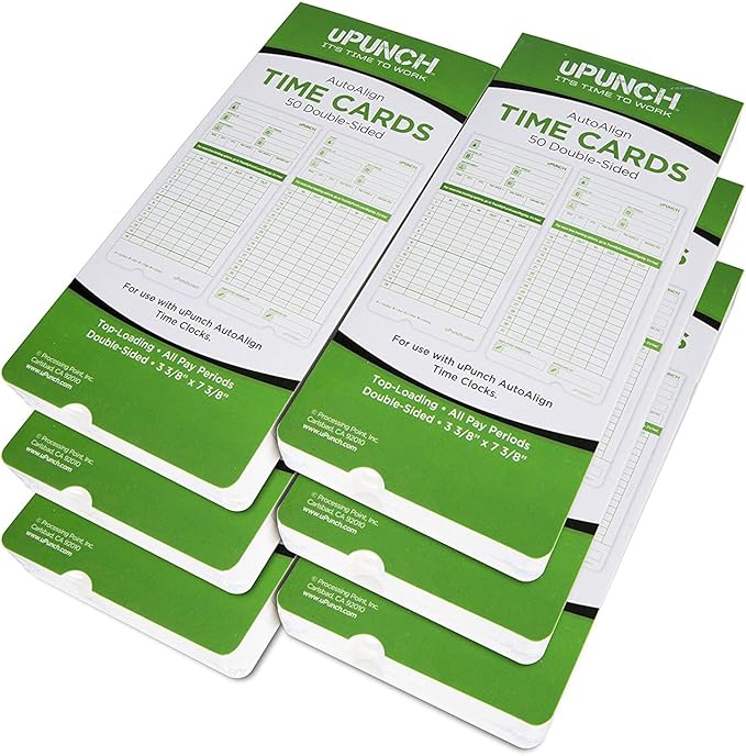 uPunch 300 Time Cards for Green HN3000 AutoAlign Time Clocks by uPunch