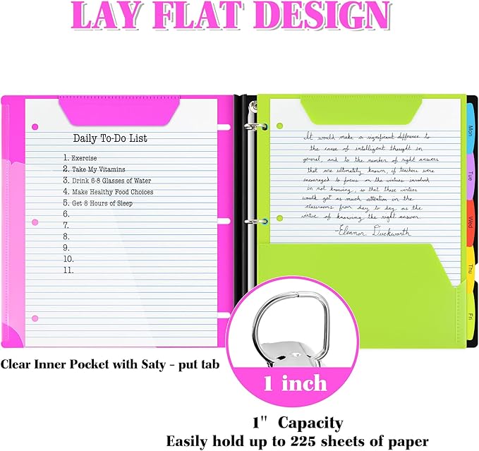 INFUN 1 Inch Telescoping 3 Ring Binder - Image 3
