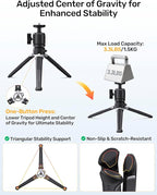 Webcam Tripod Stand for Desk, 3 Level Extendable Camera Tripod Mount for - Image 2