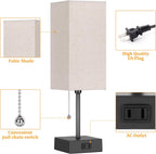 15'' bedside table lamp for bedroom small night, close-up detail