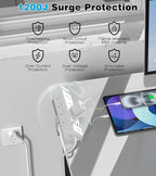 40W Fast Charging Station, Desk Clamp Power Strip, 4 USB-C Ports & 8 AC Outlets - Image 3