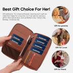 RFID Blocking Family Passport Holder Wallet 6, Premium Leather Travel Document - Image 5