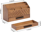 dreampossible Brown Wood Desk Organizer and Accessories - Image 4