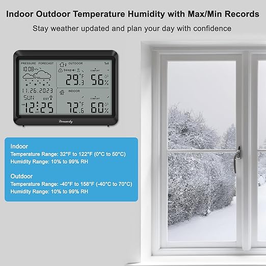 DreamSky Weather Station Indoor Outdoor Thermometer Wireless - Image 3