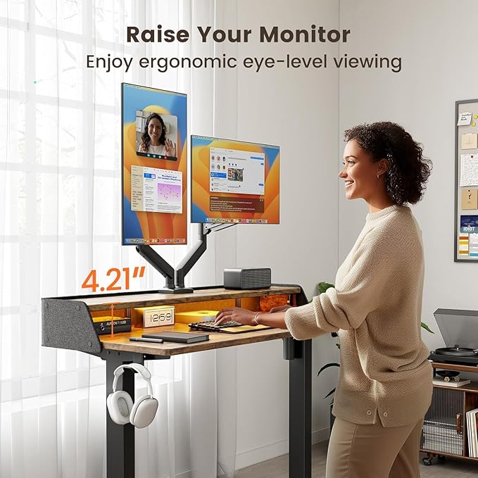 ErGear Standing Desk with LED Strip, 55″ x 28″ Electric Height Adjustable RGB - Image 8