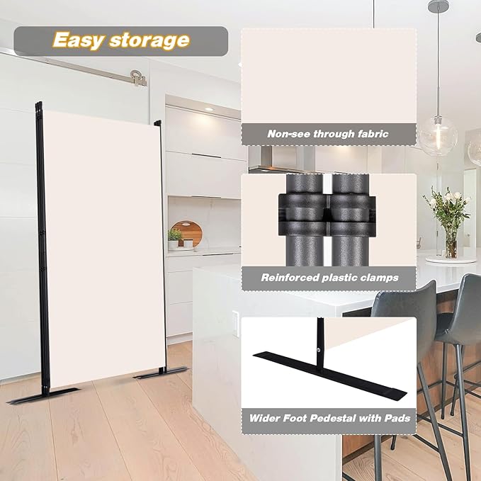 CHOSENM Room Divider, 3 Panel Folding Privacy Screens - Image 5