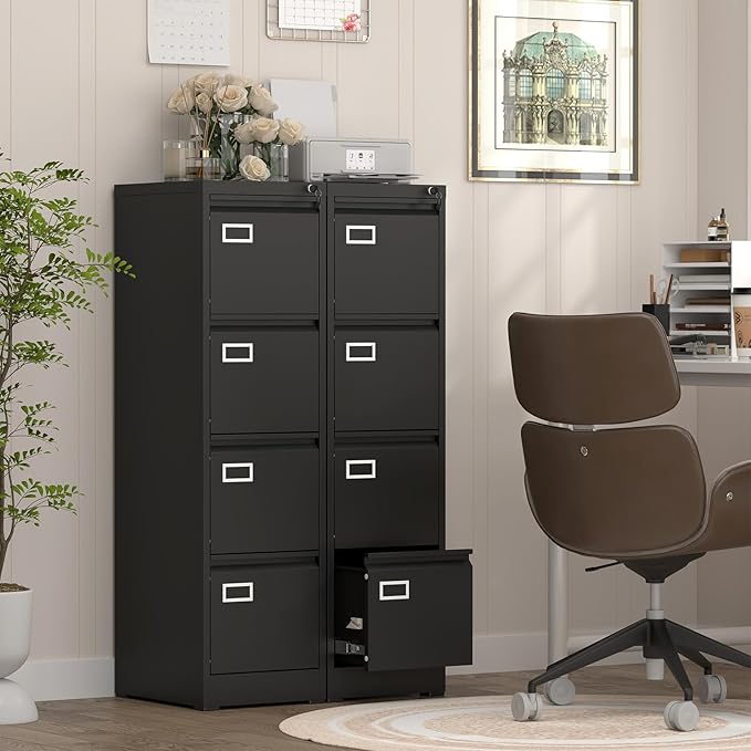 4 Drawer File Cabinet with Lock, High-Capacity Vertical Metal Filing Cabinet - Image 7