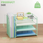 Marbrasse Desk Organizer and Accessories，4-Tier Paper Letter Tray Organizer - Image 3