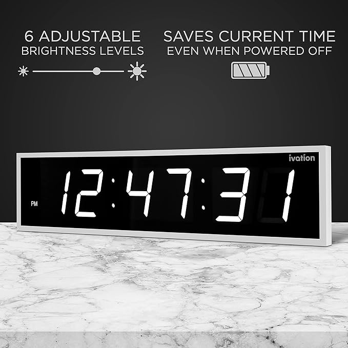 Ivation Oversized 24" Large Digital LED Clock | Big Digital Clock - Image 4