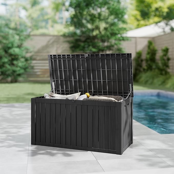 Yardgrace 180 Gallon Outdoor Storage Box Waterproof, Resin Deck Boxes - Image 6