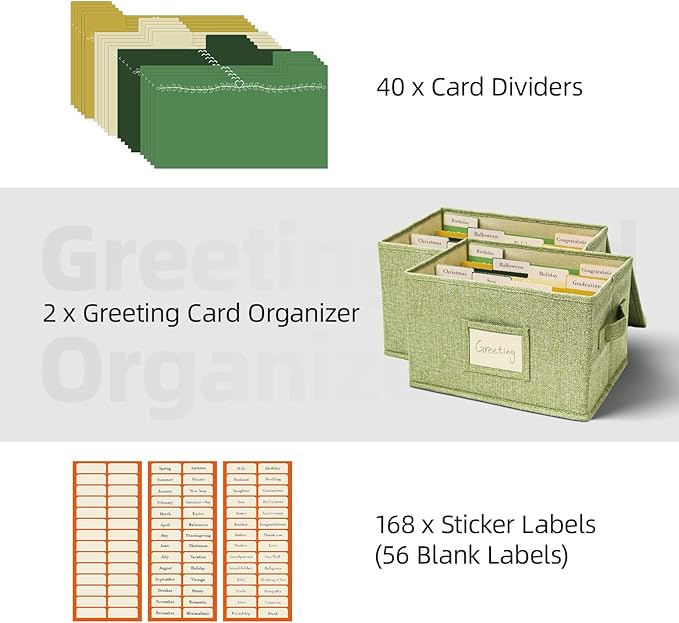 Vienrose Greeting Card Organizer Storage Box - Image 3