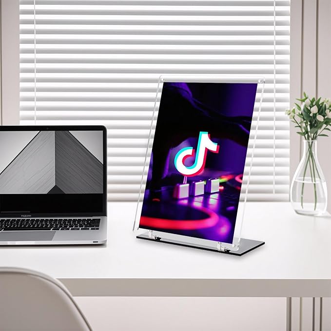 Rebehari 180° Adjustable Acrylic Sign Holder 8.5"x11", Magnetic Code Sign Menu - Image 7