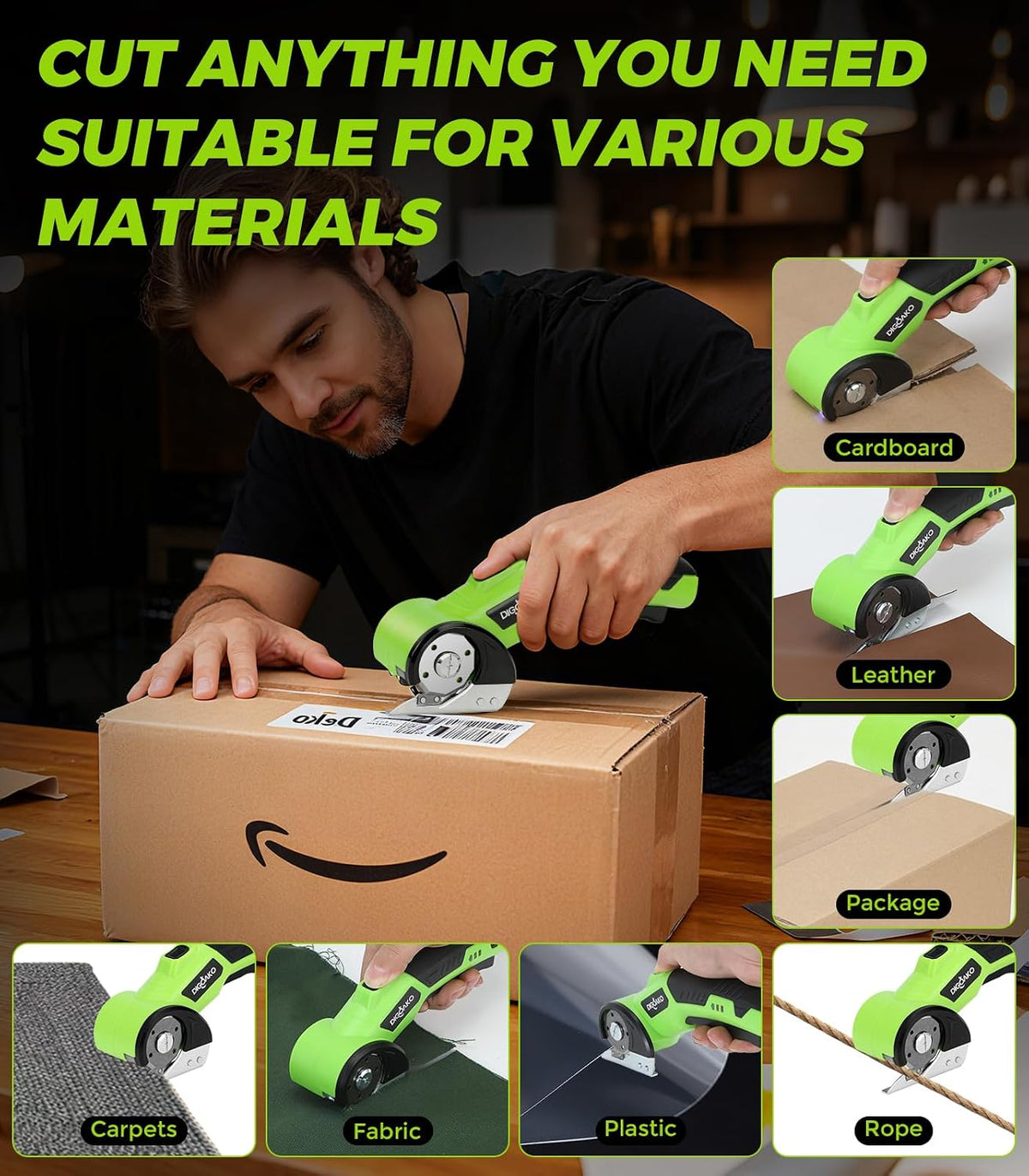 Cardboard Cutter - Cordless Electric Scissors, 4V Rechargeable Electric Box C...