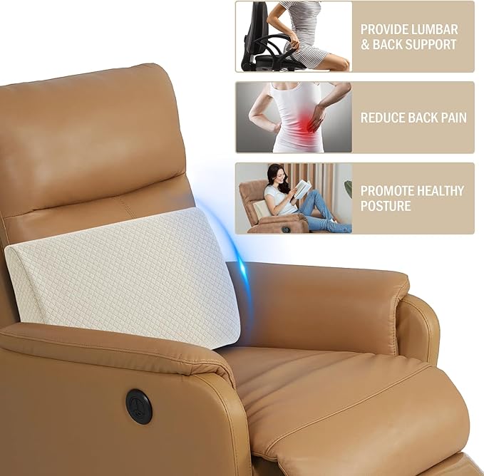 HOMBYS Lumbar Support Pillow for Recliner Chair, Memory Foam Back Support - Image 4