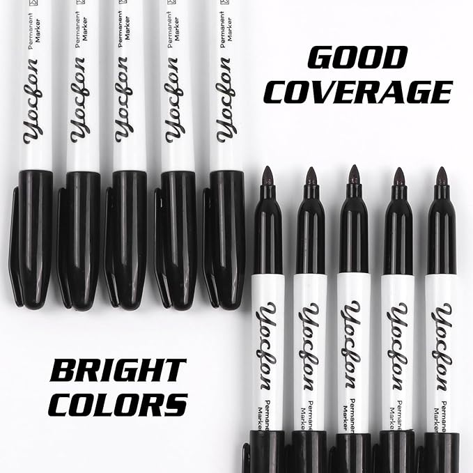 Yocfon Permanent Markers, Fine Tip, Waterproof Markers, Works On Plastic - Image 5