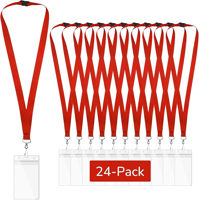 24-Pack Red Breakaway Lanyards by WEZEBEL