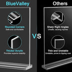 BlueValley Clear Acrylic Sign Holder 5x7 Vertical Double Sided Acrylic Photo - Image 6