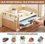 KIRIGEN Wood 3-Tier Office Desktop Document Tray - Image 2