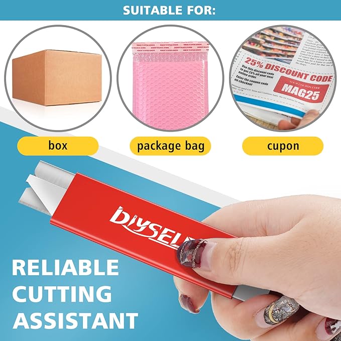 DIYSELF 12 Pack Box Cutters, Utility Knife Aluminum Alloy, Razor Knife Utility - Image 4