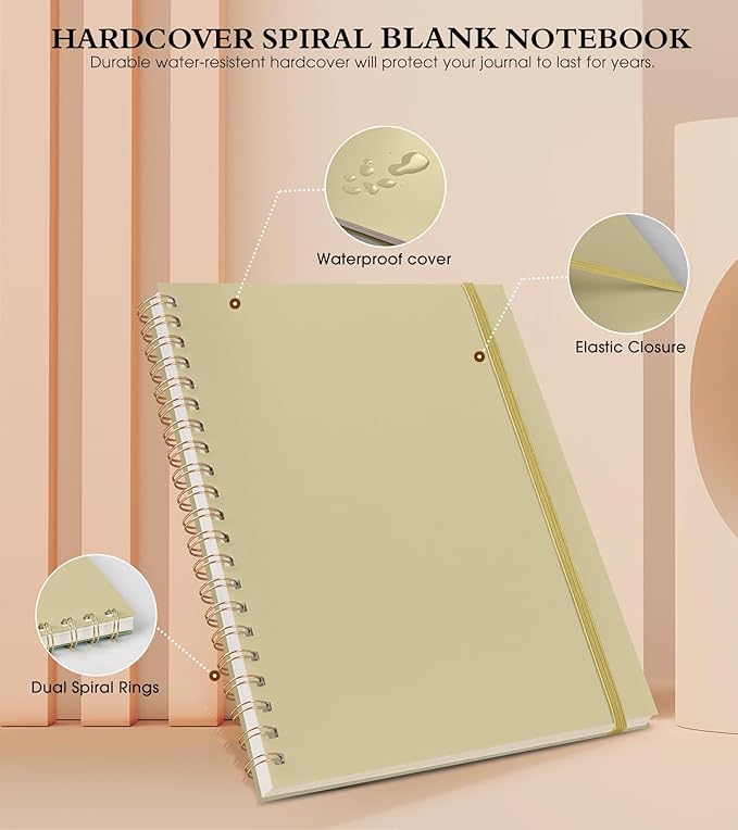 Blank Spiral Notebook Journal 8.5” x 11”, A4 Large Sketch Book - Image 3