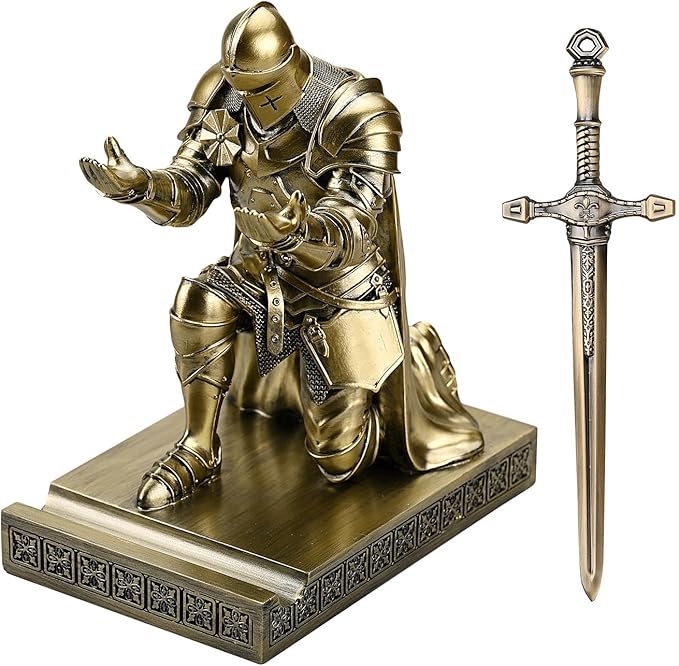 Amoysanli Medieval Armored Warrior Wearing Outerwear, Mobile Phone Stand Knight - Image 2