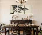 frimeeme vintage sketch pine tree framed canvas wall shown in use