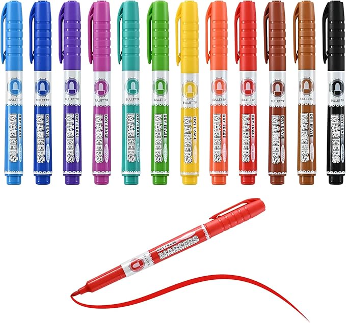SUQJOY Dry Erase Markers, Bullet Tip Whiteboard Markers, Low Odor Thick Dry by SUQJOYOFFICE
