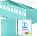 Henoyso 12 Pcs 3 Ring Binder 2 Inch Round Fits Letter Size 8.5'' x 11'' Paper by Henoyso