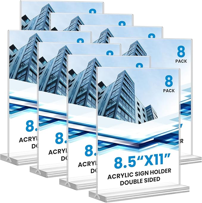 Acrylic Sign Holder 8.5x11, Plastic Flyer Display Holder by HRSDEIE