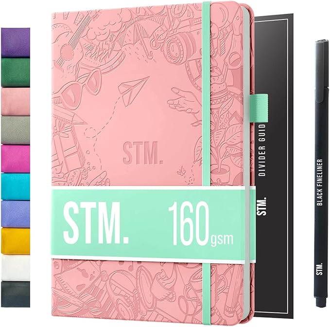 Bullet Dotted Journal Dot Grid Notebook | A5 Daily Journaling Notebooks by ScribblesThatMatter