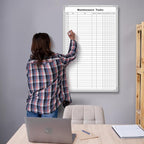 Lined Whiteboard Blank Grid Aluminum Frame Dry Erase Board Reusable Wall - Image 6
