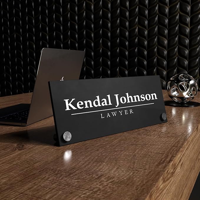 EGD ACM Desk Name Plate Personalized I Custom Office Desk Accessories Decor I - Image 8
