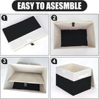 Bagnizer Large 22 Quart Linen Fabric Foldable Storage Bin Cube Organizer Basket - Image 3