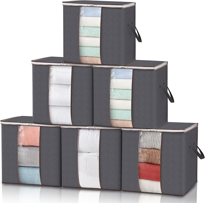Lifewit 6 Packs 100L Clothes Storage Bag, Storage Bins by Lifewit
