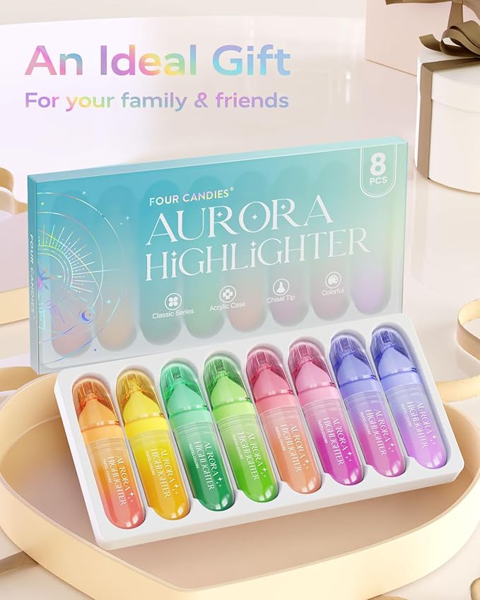 Four Candies 8 Pcs Highlighters Assorted Colors, Cute Pastel Highlighter Set - Image 7