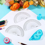 Zonon 100 Pcs 4 Inch Clear Plastic Protractor Bulk Math Protractors Set 180 - Image 5