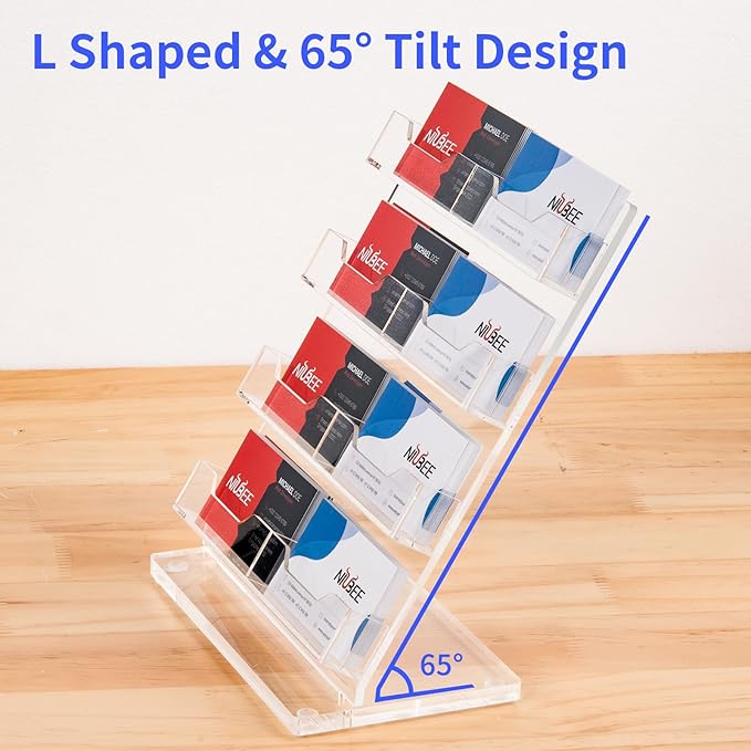 NIUBEE Acrylic Business Card Holder 8 Slots - Image 4