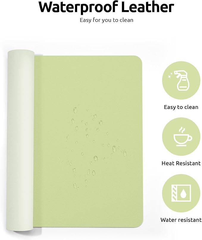 YSAGi Leather Desk Protector, Office Mat, Large Mouse Mat, Non-Slip PU Leather - Image 4