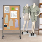 Double-Sided Corkboard Whiteboard, 32 x 48 Inches Dry Erase Board on Wheels - Image 7