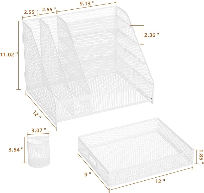 Marbrasse Desk Organizer with File Holder, 5-Tier Paper Letter Tray Organizer - Image 6