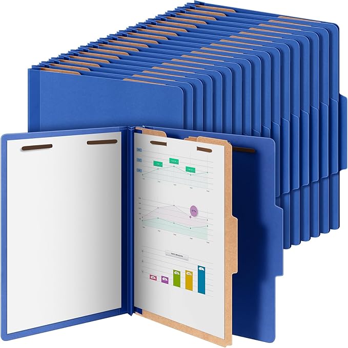 Skyygemm 60 Pcs Classification Folders Letter Size, 1 Divider Pressboard File by Skyygemm