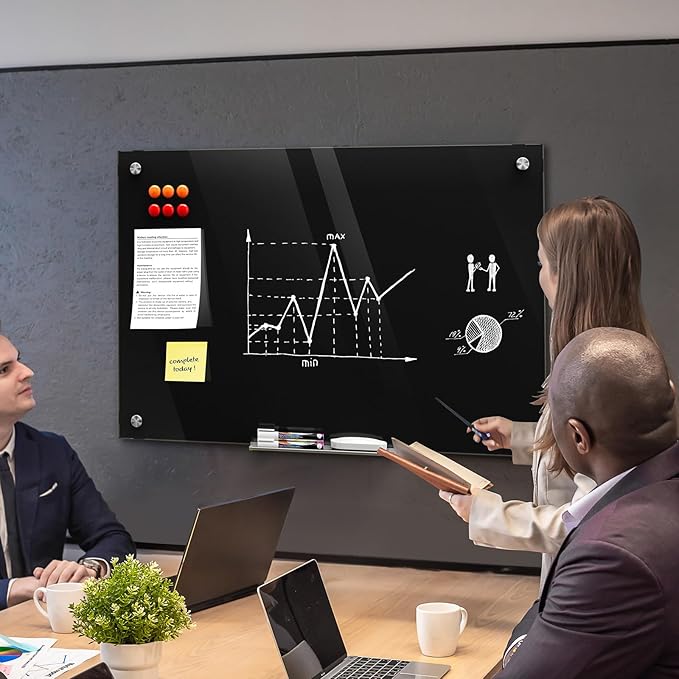 MaxGear Glass Whiteboard Wall Mounted, Frameless Magnetic Dry Erase Board - Image 6