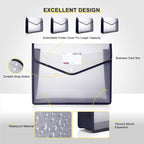 Plastic File Folders, Waterproof Transparent Expandable File Organiser - Image 2
