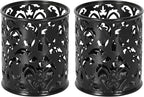 EasyPAG Black Pen Holder for Desk, 2 Pack Round Pen Organizer, Brush Holder for by EasyPAG