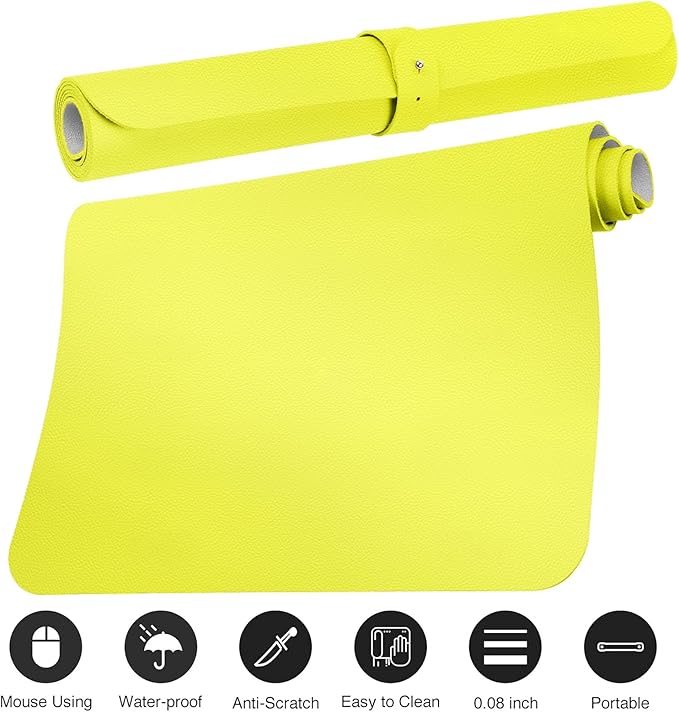 Boutilon Leather Desk Pad Protector, Non-Slip Mouse Pad, Laptop Desk Pad - Image 3