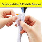 QCSIW 3/4"-50ft Extra-Long Braided Cable Sleeve Protector - Image 5